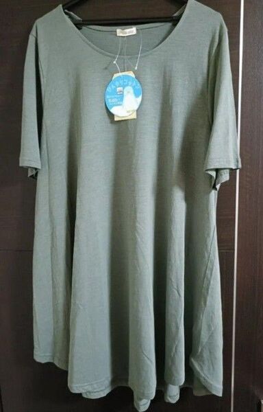 タグ付き未使用品 カーキ コットンtシャツワンピースチュニック
