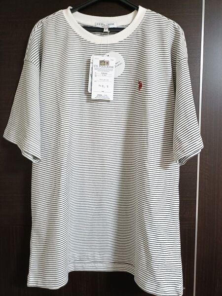 タグ付き未使用品 ユーエスポロアッスン tシャツカットソーチュニック メンズtシャツ ボーダー