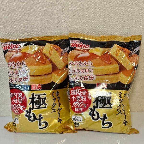 新品・未開封】日清製粉ウェルナ 極もち ホットケーキミックス 480g×2袋 国内麦小麦粉100%使用