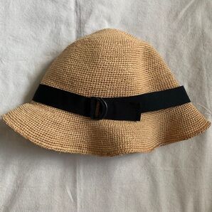 無印良品ラフィア たためる 中折れ帽子 生成