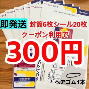 【即発送】ゆうパケットポストmini ゆうパケットポストミニ 6枚 ゆうパケットポストシール20枚 ヘアゴム1本
