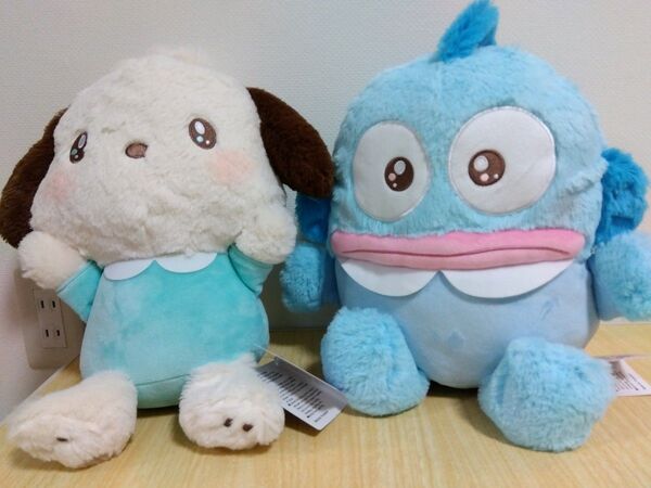 新品タグ付き サンリオ ぎゆーしてドール BIGタイプ ポチャッコ ハンギョドン 2個セット ぬいぐるみ