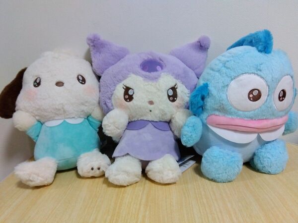 新品タグ付き 3個セット ぎゅーしてドール BIGタイプ ぬいぐるみ ハンギョドン ポチャッコ クロミ