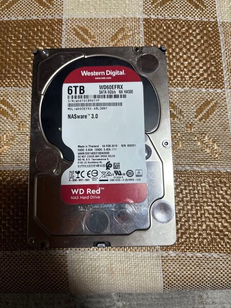 WD Red WD60EFRX 3.5インチ HDD SATA 6TB 使用時間1427時間