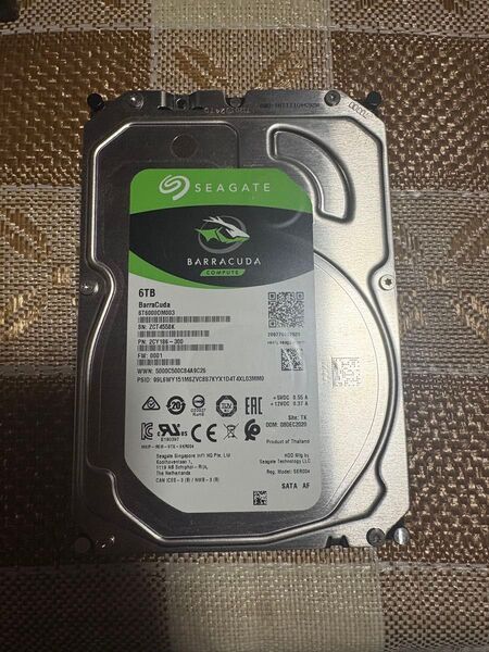 Seagate 6TB HDD(ST6000DM003) 動作確認済 使用時間1519時間 SATA BarraCuda