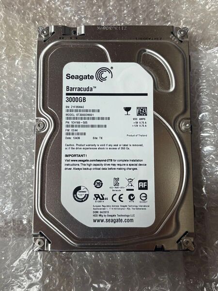 Seagate Barracuda 3000GB 3TB ST3000DM001 3.5インチHDD 使用 7106時間