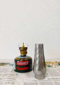《送料無料》【ルミエールランタンに使える波模様の銀灰色のグローブ】coleman コールマン ホヤ スペア キャンプ キャンドル トーチ