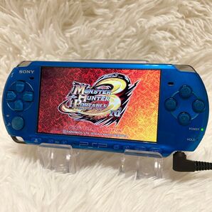 【美品 動作良好】PSP-3000 バイブラント ブルー プレステ ポータブル PSP プレイステーション ポータブル SONY