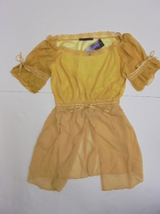 [KCM]x-376# super-discount # lady's race & ribbon tunic mustard color 
