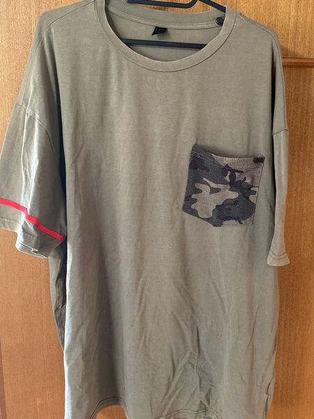 SHEIN メンズ 3XL Tシャツ カーキ 胸ポケット