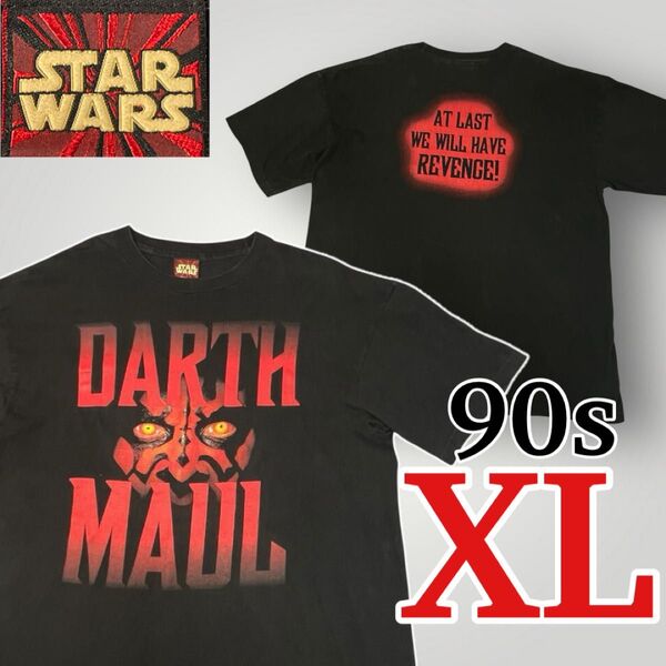90s STAR WARS エピソード1 ダースモール 両面プリント Tシャツ Y2K ヴィンテージ ムービープロモTシャツ