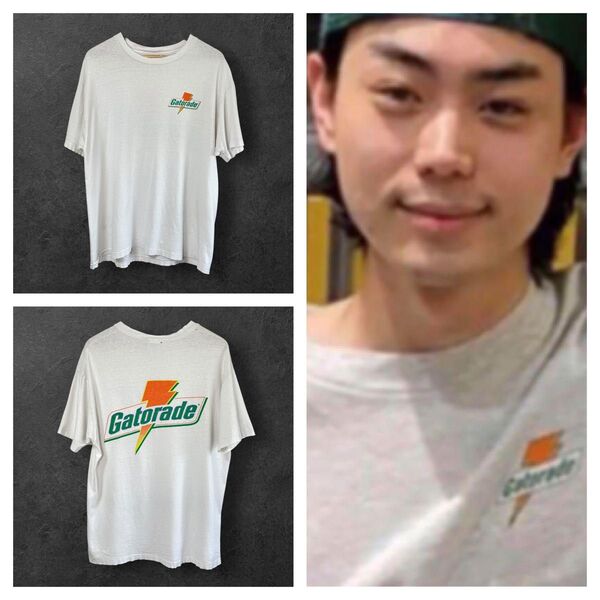 90s ゲータレード クラッシュTシャツ XL 企業系ボロTEE 雰囲気系 ヴィンテージTシャツ シングルステッチ 飲料古着