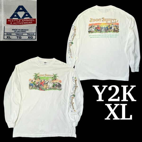 希少 Jimmy Buffett 2007 ツアー 長袖Tシャツ XL 美品 Y2K ロンT 古着 アメカジ ロックT バンドT