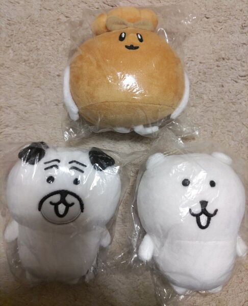 自分ツッコミくま、パグさん、モチキン プライズ ぬいぐるみ 3体セット
