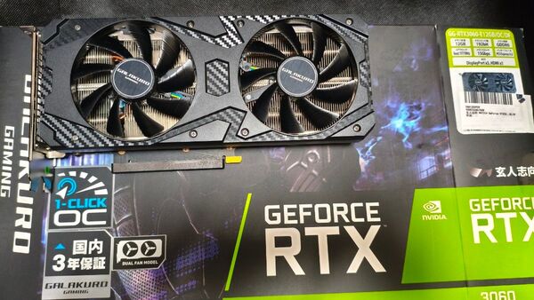 玄人志向 RTX3060 12GB グラフィックボード