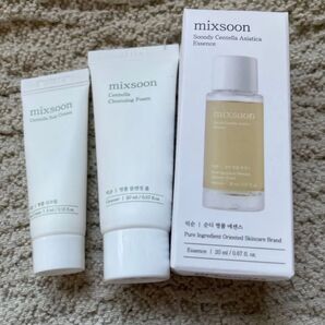 mixsoon ピュアマイルドツボクサエッセンス20ml/ツボクサクレンジングフォーム20ml/ツボクサ日焼け止め 5ml/セット