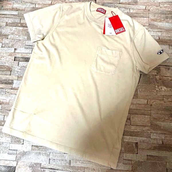 【新品】DIESEL ディーゼル/クルーネック オーパルDロゴ ポケットTシャツ カットソー 半袖 Mサイズ