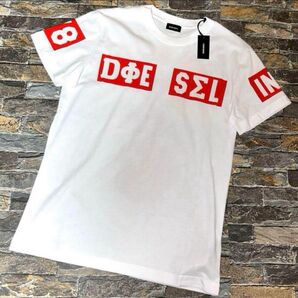 【新品】DIESEL ディーゼル/クルーネック デザインプリントTシャツ カットソー 半袖 Mサイズ