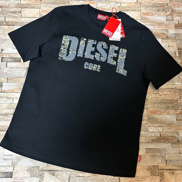 【新品】DIESEL ディーゼル/クルーネック デストロイプリントTシャツ カットソー Mサイズ