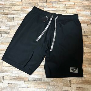 【新品】 EMPORIO ARMANI /ラバーロゴ スウェット ショートパンツ Lサイズ