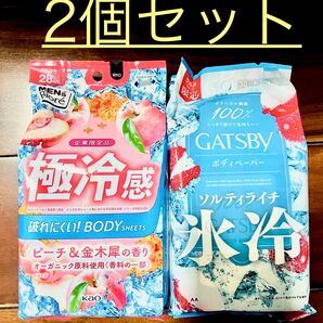 限定品 極冷感 BODY SHEETS & GATSBY 2個セット 氷冷制汗シート ボディペーパー