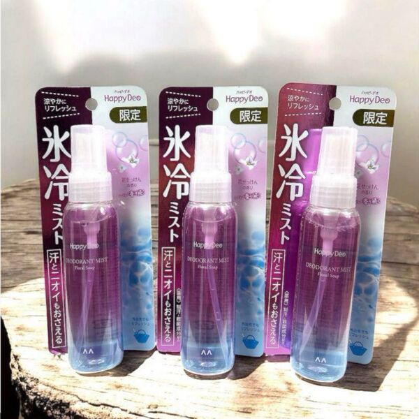 マンダム ハッピーデオ デオドラントミスト 花せっけん 80ml×3本セット