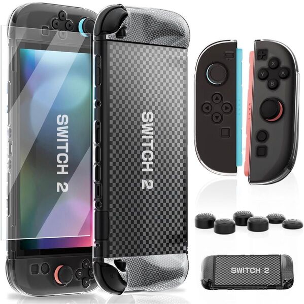 Switch2 カバー 着脱簡単 全面保護 薄型 軽量 透明 超耐衝撃 気泡ゼロ