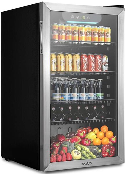 冷蔵庫 93L コンプレッサー式 透明ガラスドア 静音 家庭用 展示用