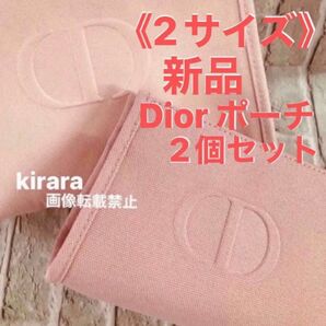 希少大小2個セット!Dior クリスチャンディオール ポーチ ピンク 新品 未使用 クラッチバッグ 正規品 外箱なし