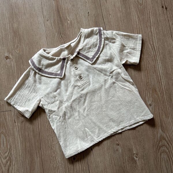 teteatete 未使用 テータテート セーラー襟 ブラウス 半袖 Tシャツ トップス バースデイ kokokids フタフタ
