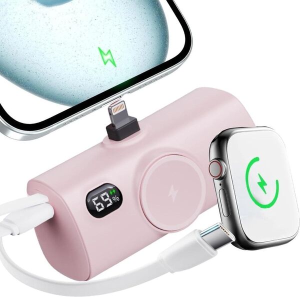 モバイルバッテリー 軽量 6800mAh 持ち運び 携帯 旅行 PSE認証済 ワイヤレス充電器