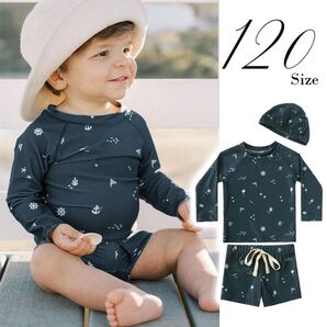 限定SALE 120サイズ 3点SET 水着 ラッシュガード 長袖 男の子 UV