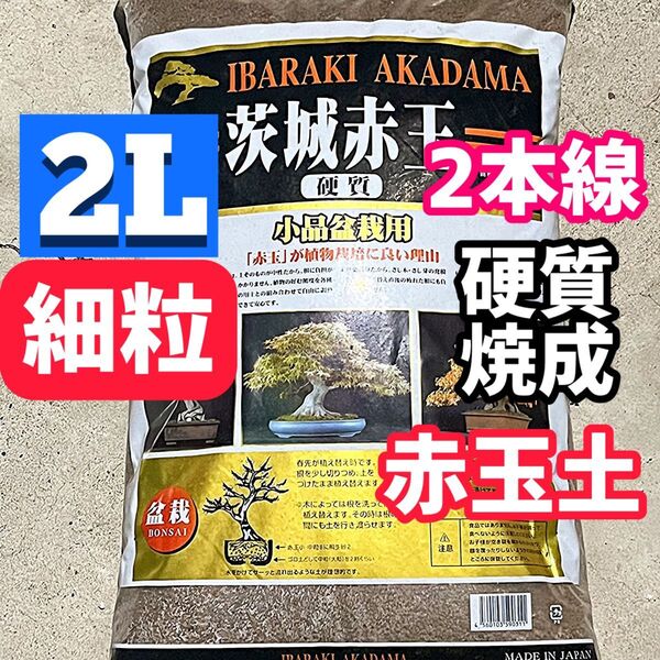 2本線 硬質赤玉土 2L 多肉植物 サボテン 土 塊根植物 観葉植物 細粒
