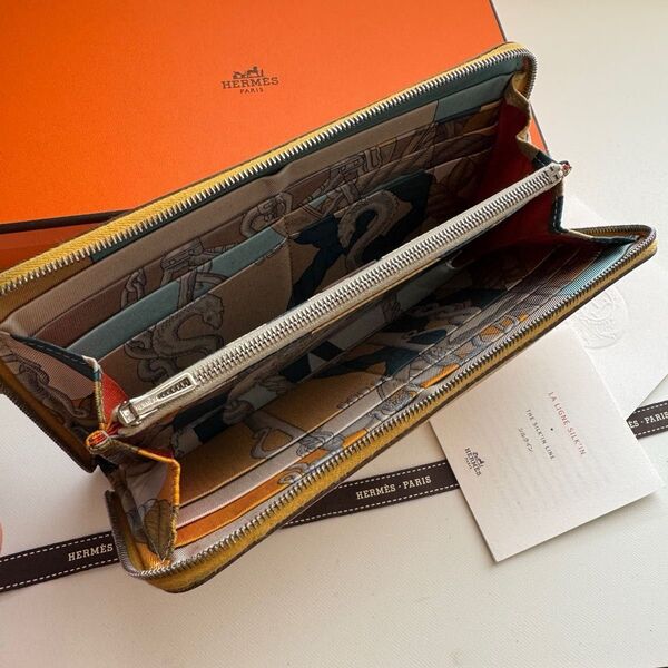 【美品】 819 HERMES エルメス アザップ シルクイン 長財布
