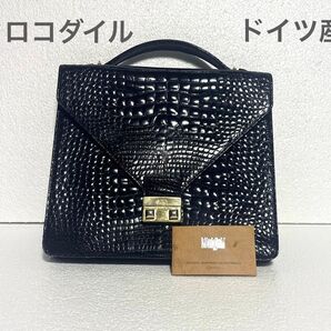 クロコダイル ハンドバッグ ビジネスバッグ Germany Konigin セカンドバッグ ゴールド金具 ワニ革
