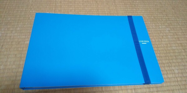 (２冊セット)クリヤーブック替紙式A3横30穴 青品番：ラ-468B