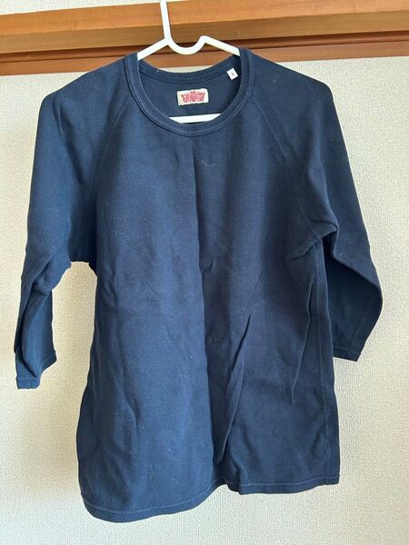 ハリウッドランチマーケット ストレッチフライス七分袖Tシャツ ネイビー Mサイズ