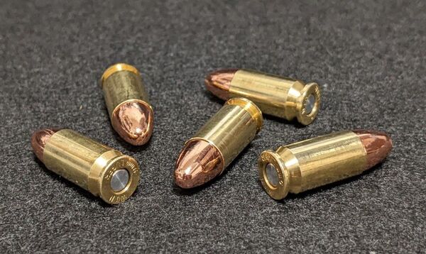 空撃ち用9ミリルガーダミーカートリッジ5発★ベレッタM9系,グロック,ハイパワーetc★モデルガン ダミーカート