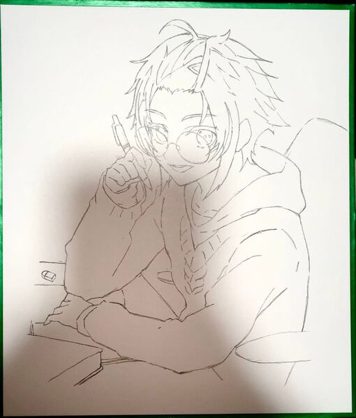 伊波ライ 手描きイラスト 色紙 ファンアート