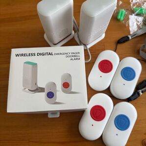 ワイヤレスチャイム 充電式 介護用呼び出しベル 緊急コール ナースコール 工事不要 最大300m無線 受信機2台と送信機4台