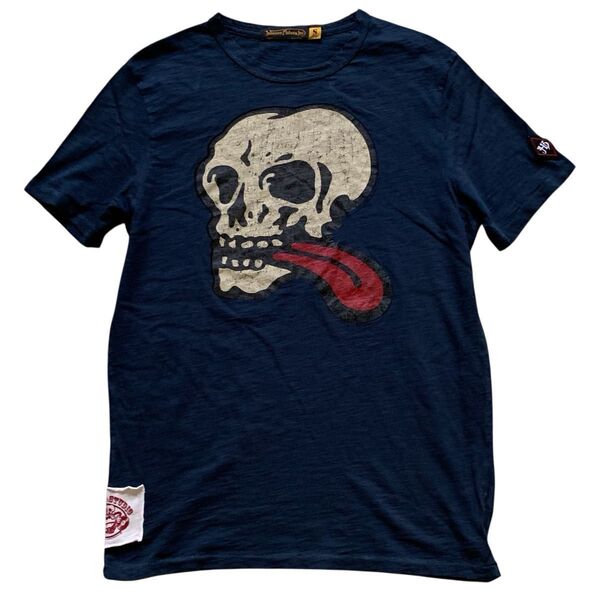 Johnson Motors Inc. ジョンソンモータース スカルプリント半袖TシャツS USA製