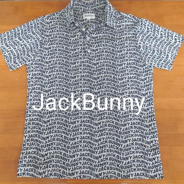 Jack Bunny ジャックバニー ロゴ総柄半袖ポロシャツ サイズ4