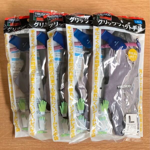 TRUSCO グリップフィット手袋 Lサイズ×5双