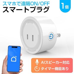 スマートプラグ 1個 スマートコンセント Wi-Fiスマートプラグ Alexa対応 Echo対応 Googleホーム対応 音声コン