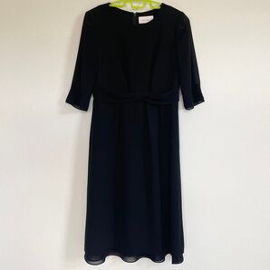 ilachic アイラシック ブラック フォーマル 喪服 9号 夏用 シアー 黒 リボン M 女性 レディース 七分袖 礼服