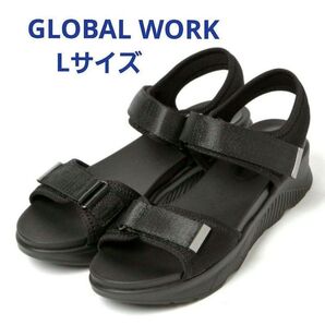 GLOBAL WORK グローバルワーク らくっションスニーカーサンダル ブラック L タグ付き未使用品 876386