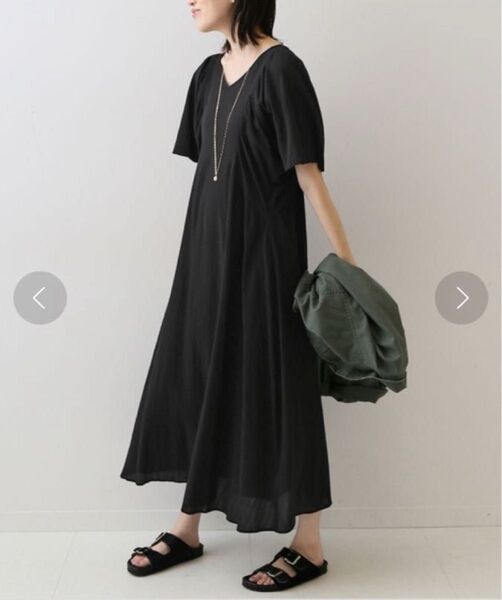 SLOBE IENA コットンクレープワンピース ブラック