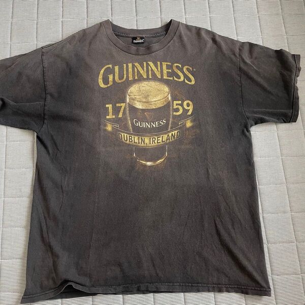 ギネスビール GUINNES tシャツ XL相当 ブラック フェード