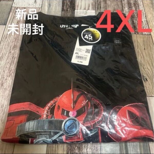 新品 ユニクロ ガンダムTシャツ 機動戦士ガンダム 45周年 記念Tシャツ UT ブラック 半袖 未開封 4XL