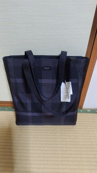 新品 ブラックレーベルクレストブリッジ メンズ ナイロンオックス トートバッグ 黒